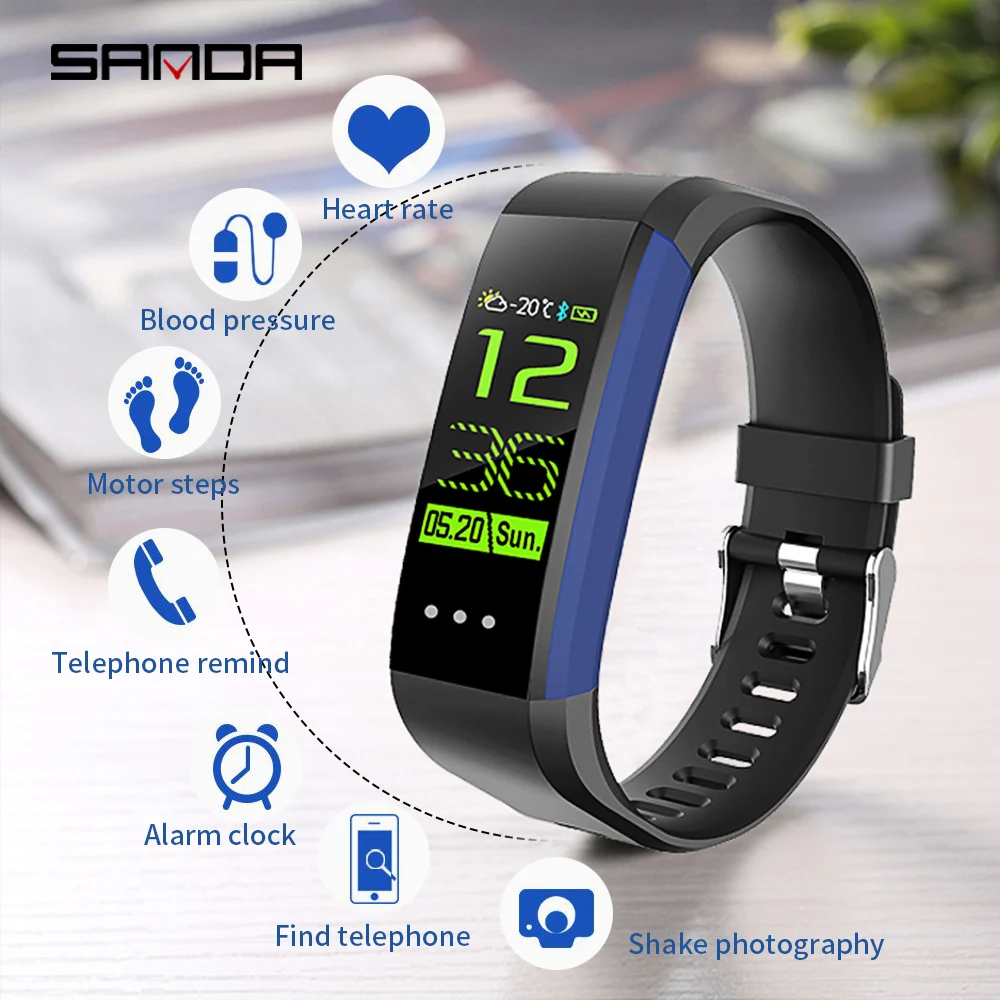 SANDA спортивные часы браслет Bluetooth умные для IOS Android Мужские Женские водостойкий