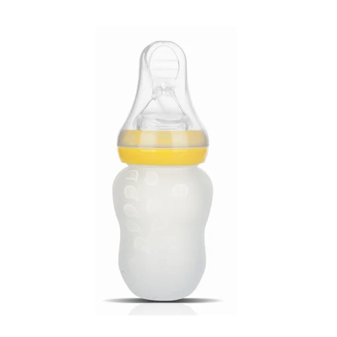Бутылочка для кормления с ложкой из силикагеля для младенцев, пищевая добавка для новорожденных детей, рисовые бутылки с зерном и молочной бутылкой, 2 в 1