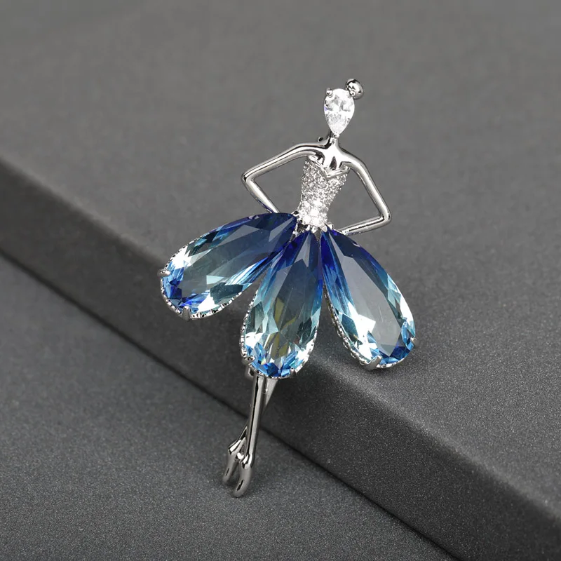 Женская балетная брошка Funmor элегантная из циркония на медных шпильках Одежда для