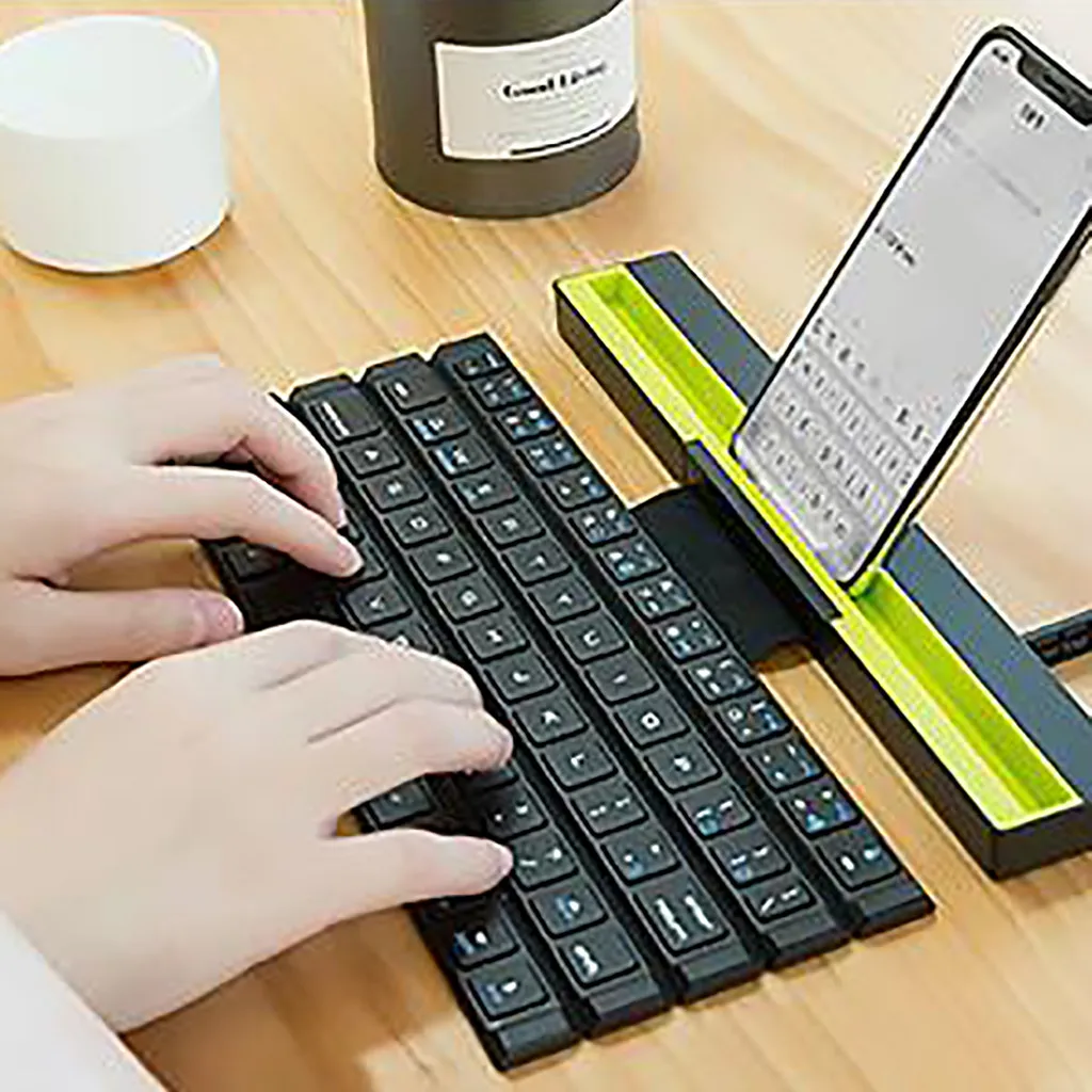 R4 64 кнопочная катушка портативная Мини Складная Bluetooth клавиатура складная