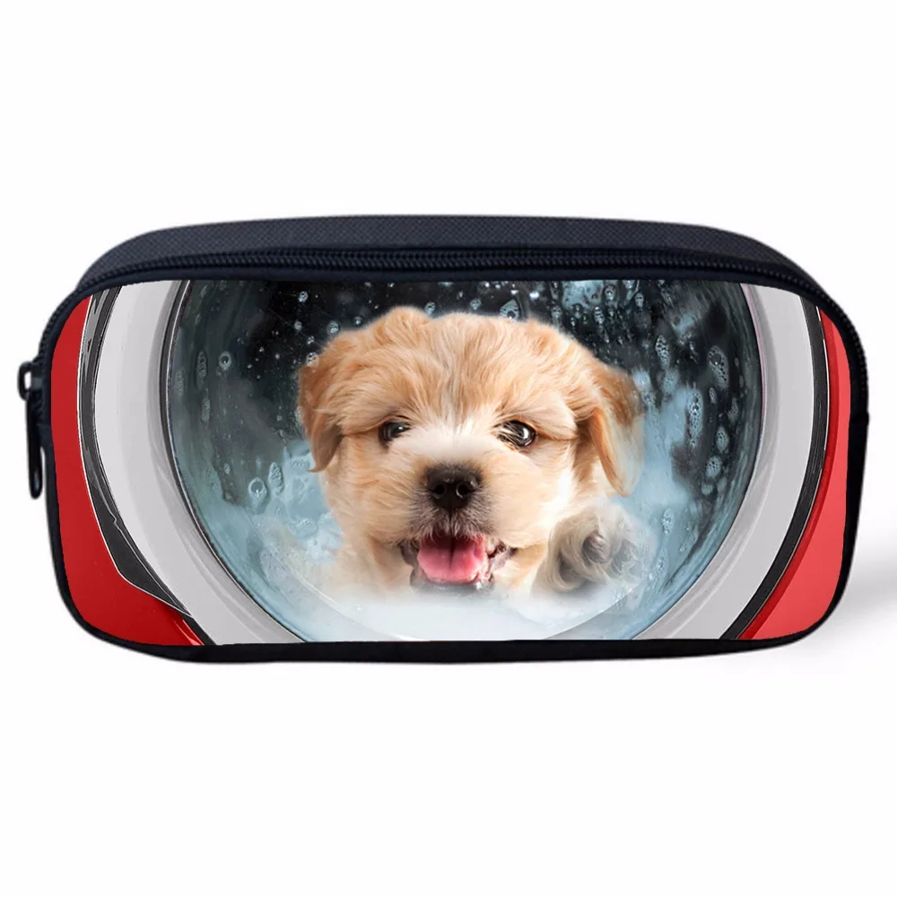 Милые женские чехлы для макияжа с животными косметички Мопсом собакой кошкой