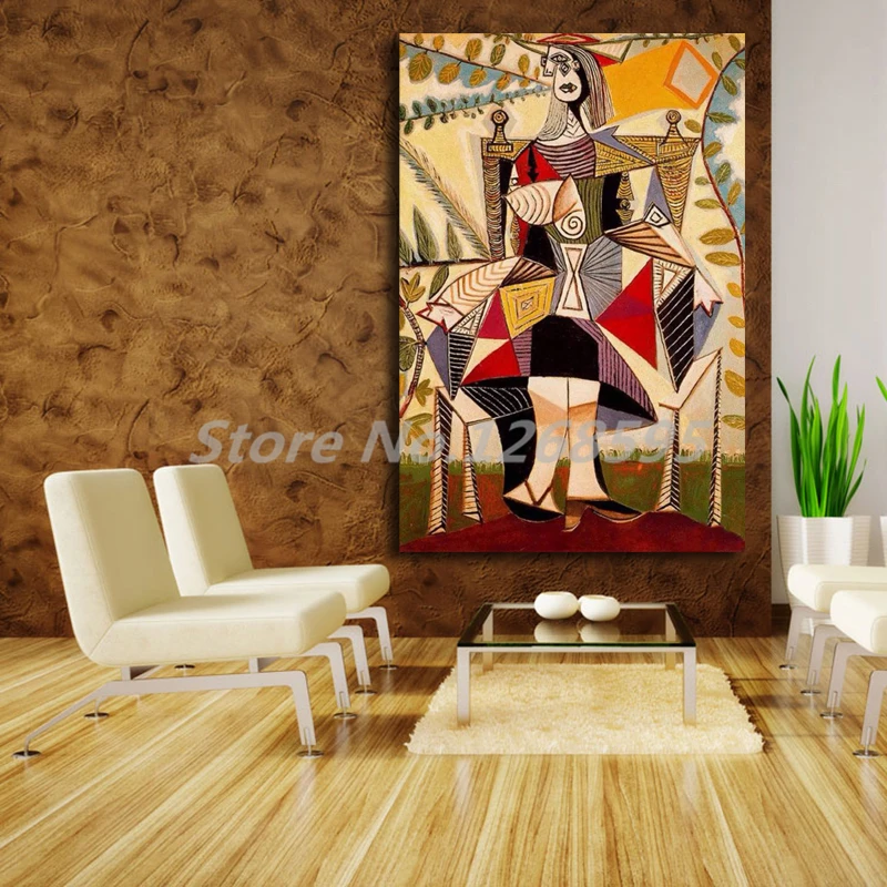 Сидящая женщина в саду Пабло Пикассо холст картина печать спальня домашний декор