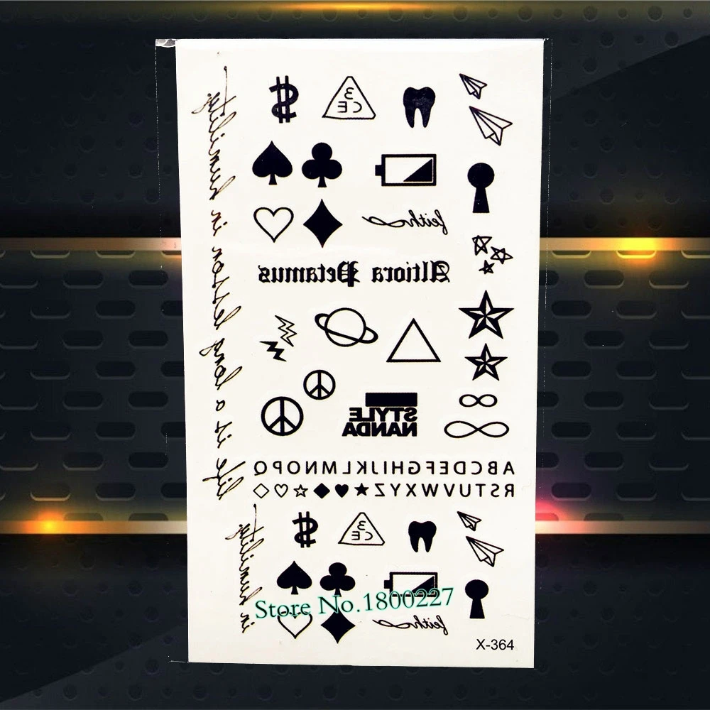 Черная временная татуировка летучая мышь вампира боди-арт флэш-тату наклейка s