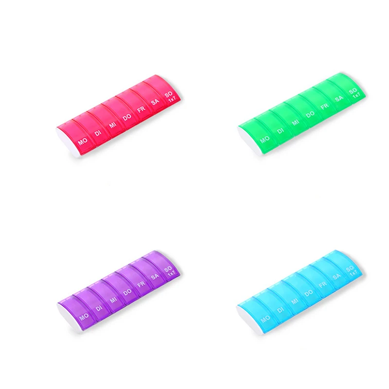 Портативный 7 дневный Еженедельный органайзер для таблеток мини прямоугольная