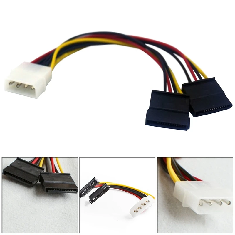 Компьютерный кабель 4 Pin IDE разветвитель питания 1 штекер на 2 гнезда ATA/SATA кабель питания Y сплиттер жесткий диск разъем питания