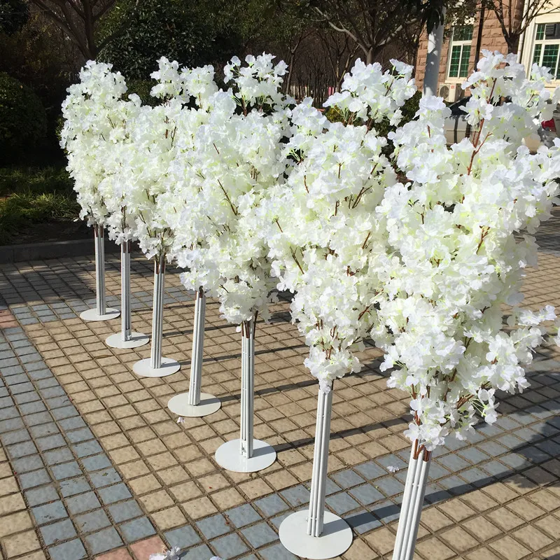 

New Arrival Cherry Blossoms Tree Road Leads Wedding Runner Aisle Column Shopping Malls Opened Door Decoration Stands