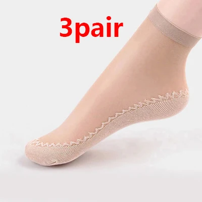 3pair 1/3/4/5 пар, летние сексуальные ультратонкие, прозрачные шелковые носки для Для женщин высокие эластичные ажурные нейлон сетчатые носки до лодыжки женские Chausettes - Цвет: 3pair