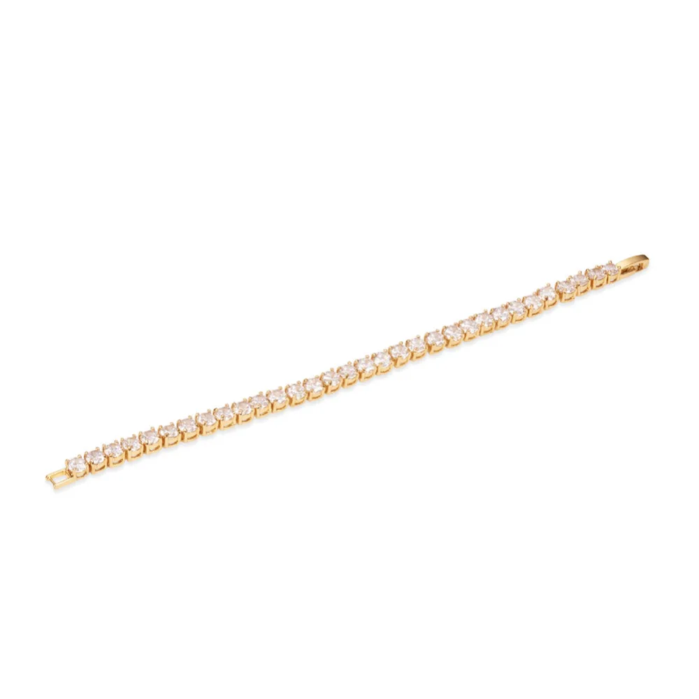 Простая Мода AAA циркон 24K Теннисный браслет для женщин Pulseira классические