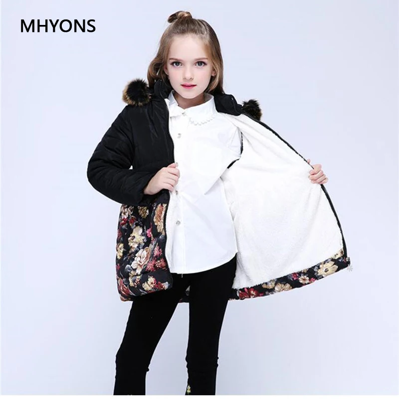 2018 модная зимняя куртка для девочек детское теплое пальто детская хлопковая с