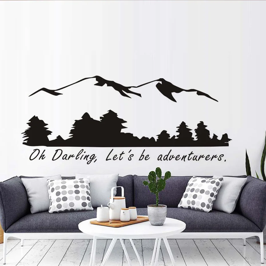 Oh Darling Let'S Be Adventurers наклейки на стену горный Декор для дома с лесным пейзажем