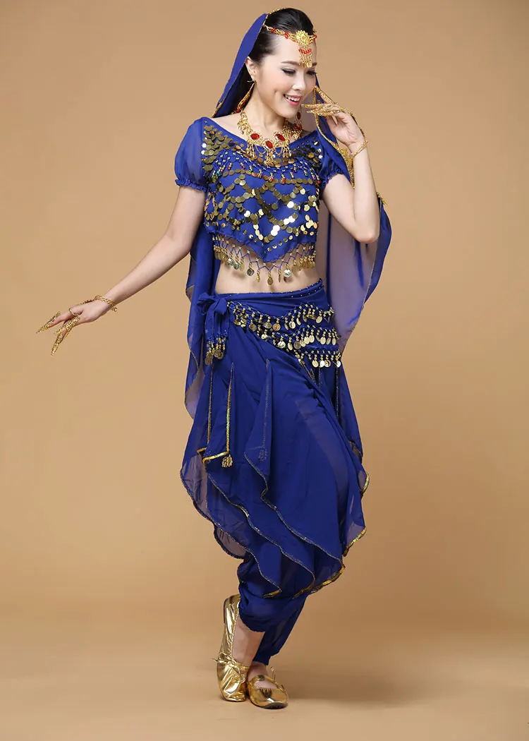 4 шт набор костюма для танца живота женщин выступлений Болливуда соревнований