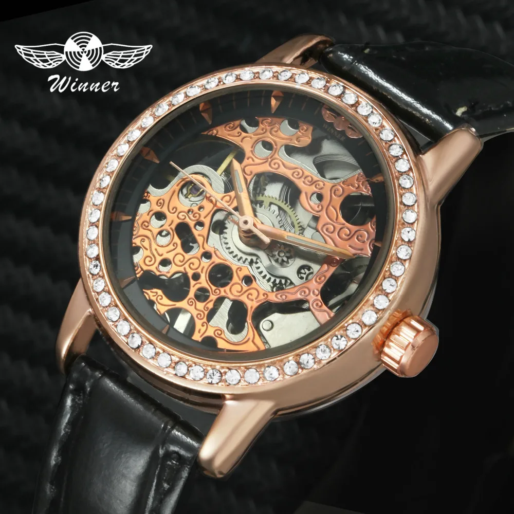 Часы наручные WINNER женские механические брендовые Роскошные модные часы