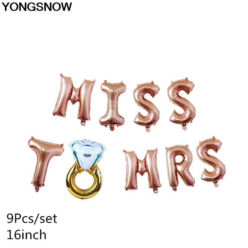 R04 ROSE GOLD MISS Невеста Miss To Mrs Love Сердце автомобиля бутылки вина форма фольга надувной гелиевый воздушный шар Свадебная вечеринка День Святого Валентина Декор - Цвет: R04 ROSE GOLD MISS