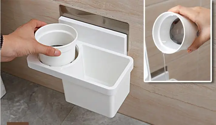 1SET Toilet Brush Set Bathroom Storage Rack Wall Mounted Type Shelf Cleaning Tools Organizer Strong Paste KP 023 | Дом и сад