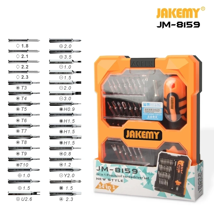 AKEMY JM-8160 33 в 1 JM-8159 34 в 1 многофункциональный инструмент для ремонта DIY Прецизионная отвертка Набор торцевых головок для ремонта электроники