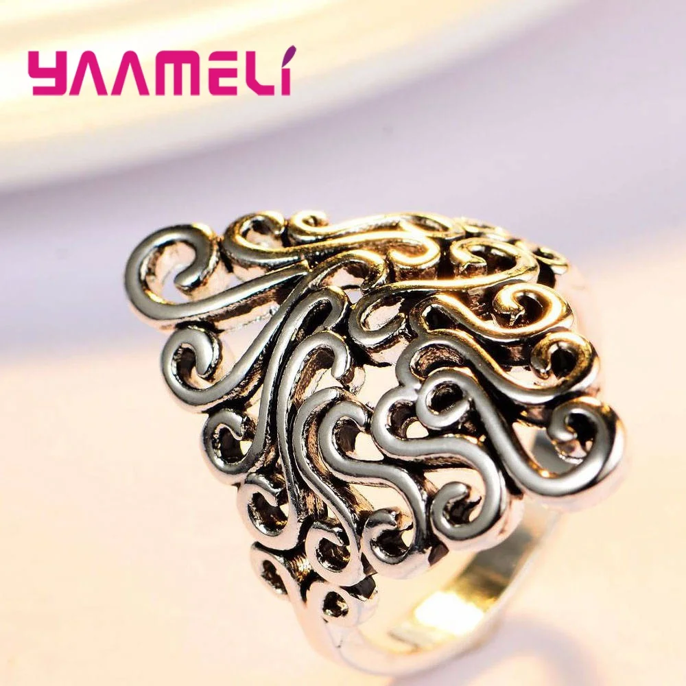 Новое поступление модное ретро кольцо из стерлингового серебра 925 пробы женские