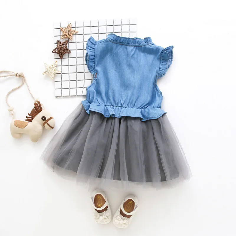 Летнее Детское джинсовое платье для девочек новинка 2018 детские платья малышей с