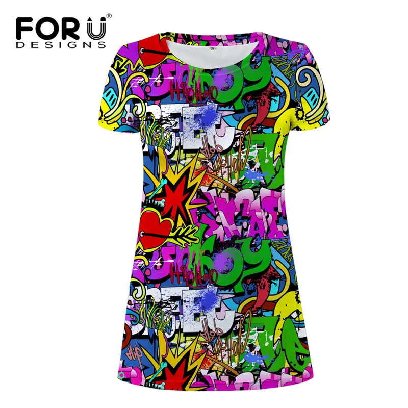 6997CW FORUDESIGNS/ платье для девочек, летние пляжные платья для женщин, забавный Американский комикс, женские платья, женская одежда - Цвет: 6997CW