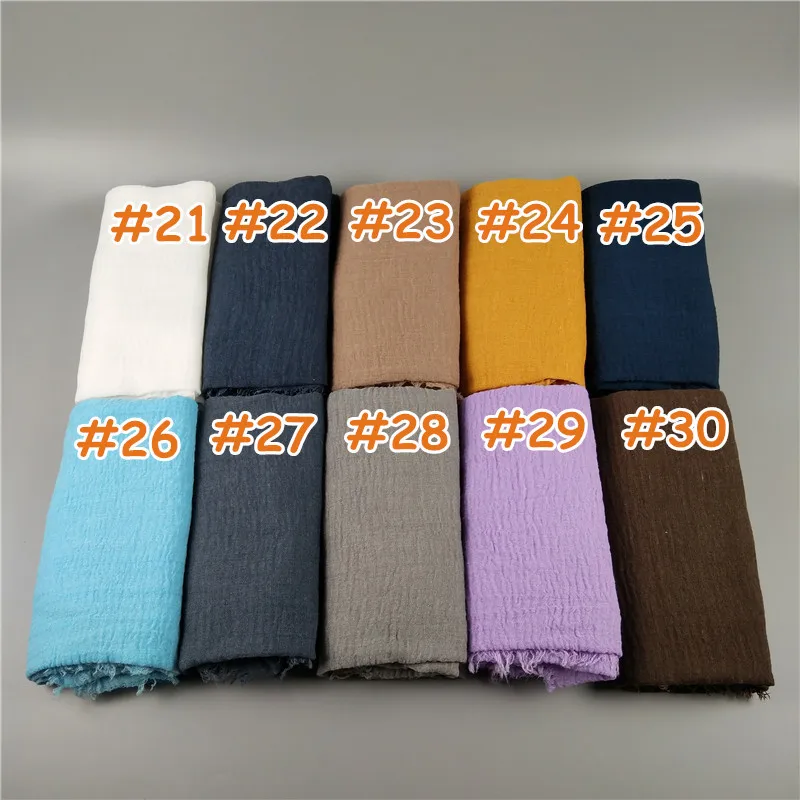 H8 10 шт Crinkled хиджаб шарф со складками пузырь хлопковая вискоза Crinkle шаль без