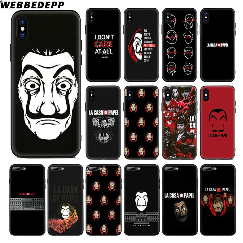 WEBBEDEPP Money Heist La Casa De Papel Soft Silicone Case for Apple iPhone 11 Pro Xr Xs Max X or 10 8 7 6 6S Plus 5 5S SE TPU |