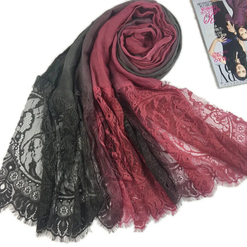 Новинка 2019 года Лидер продаж для женщин элегантный хлопок кружево Лоскутная шарф
