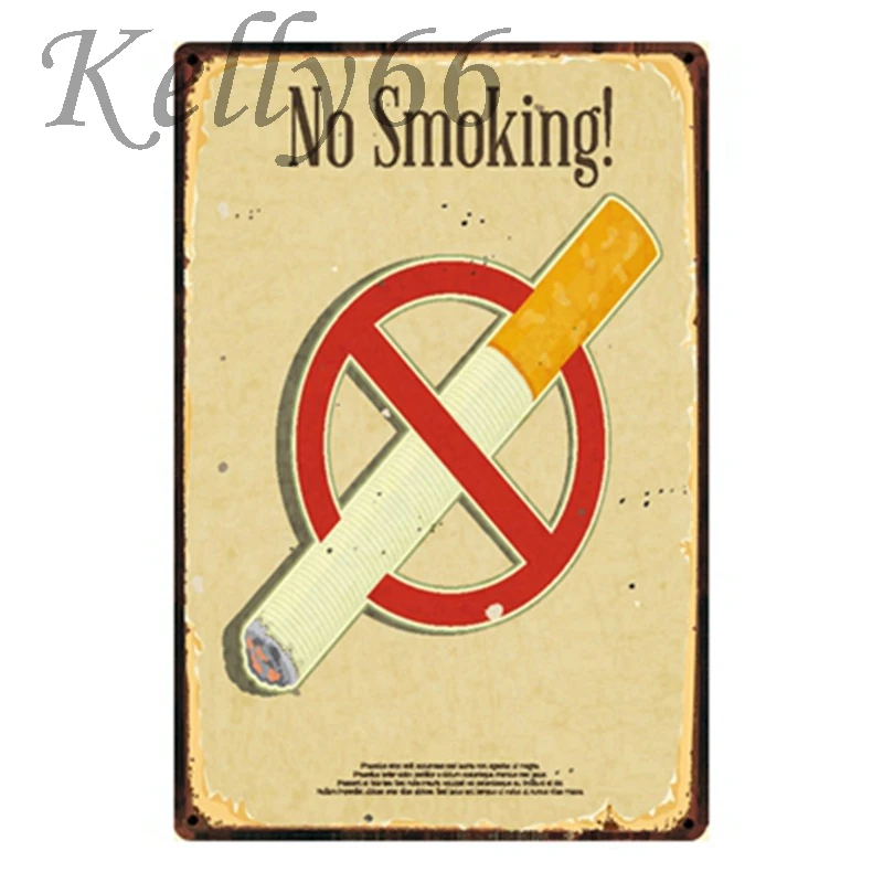 

[ Kelly66 ] No Smoking Tin Sign Poster Public Decor Store Wall Plaque Metal Painting Drop shipping 20*30 CM Size y-1237