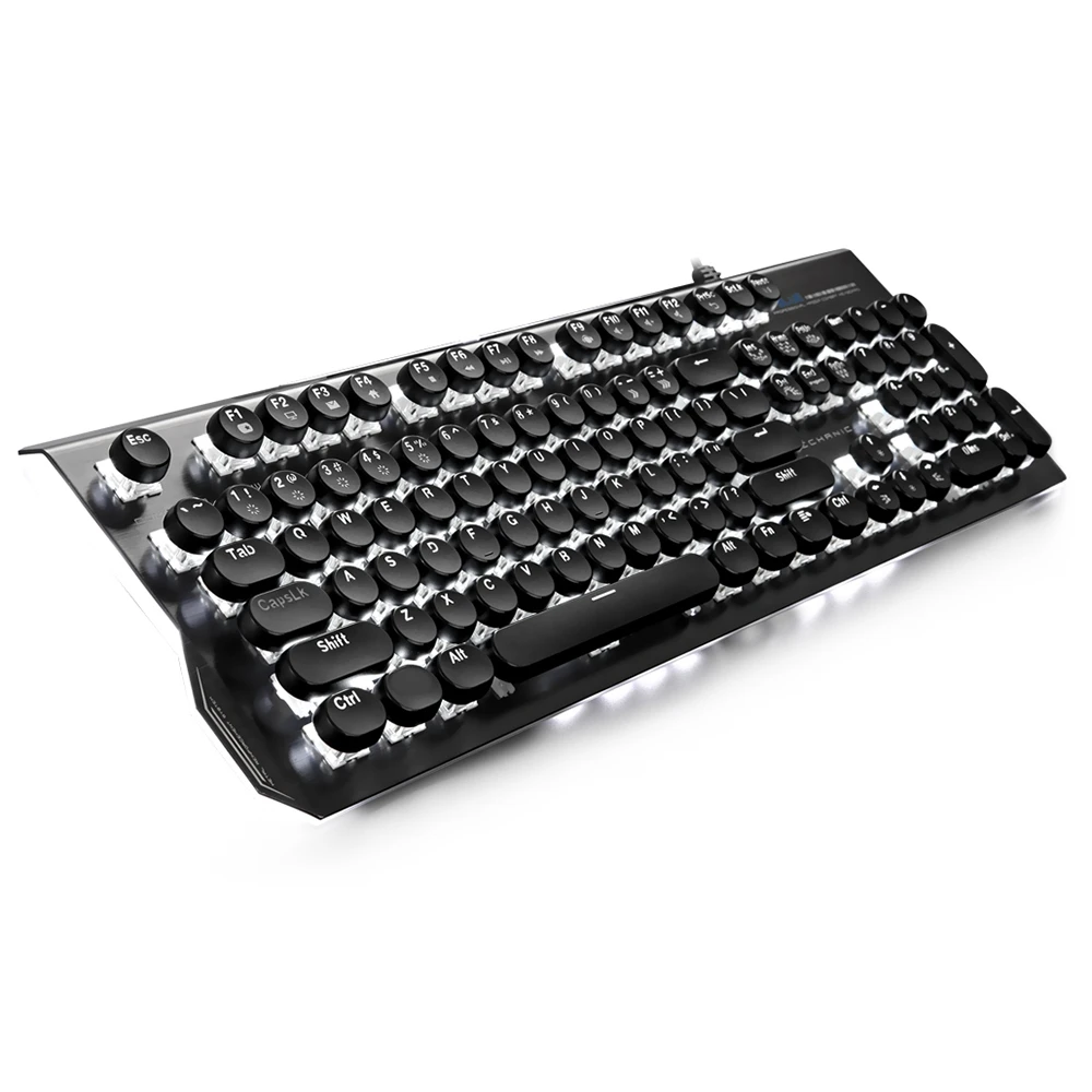 E 3LUE K751 панк механическая клавиатура Проводная 104 круглый ретро пара Keycap ключи LED