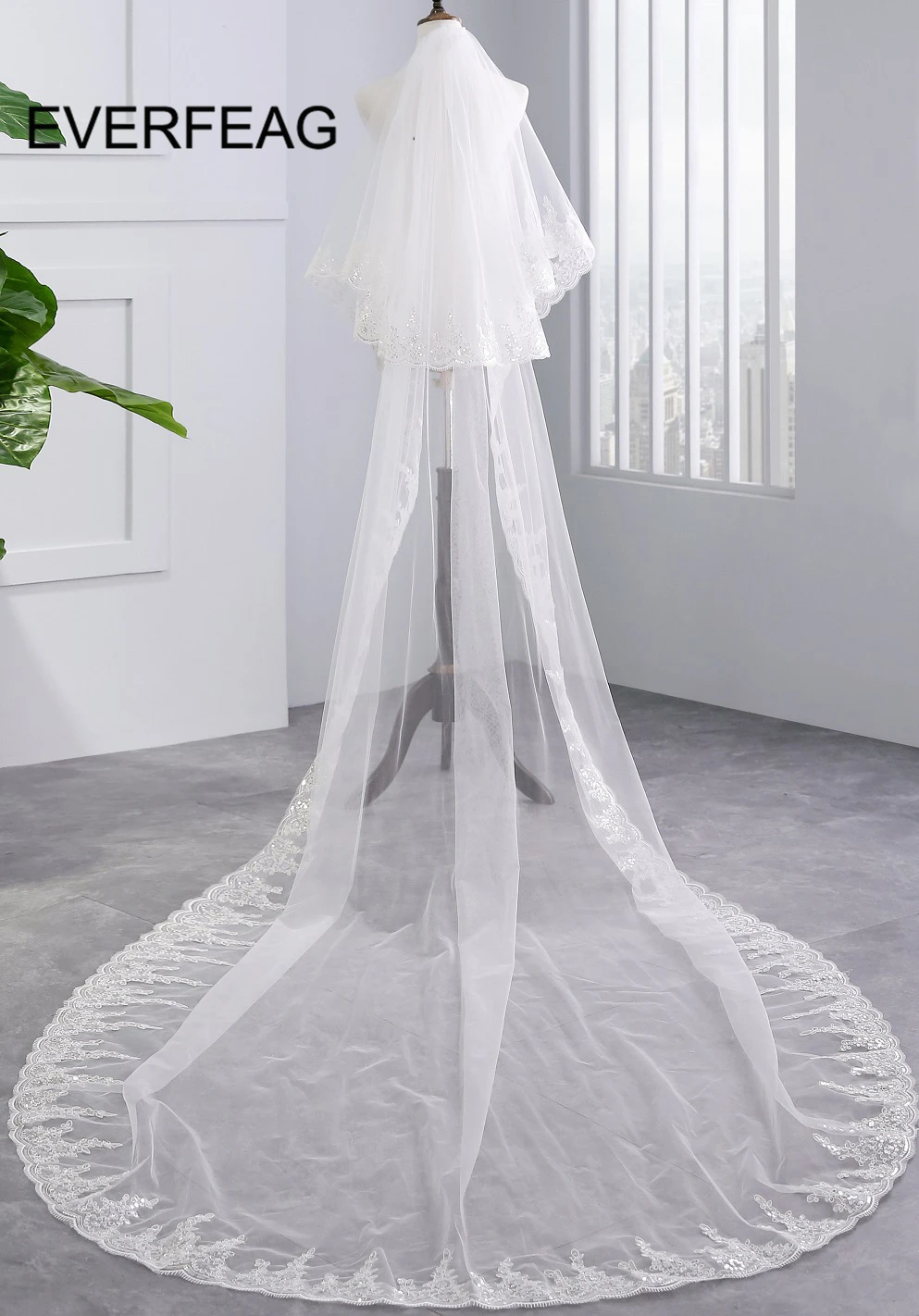 Фата свадебная двухслойная Длинная с гребнем 3 м|long bridal veil|wedding veil with combwedding |