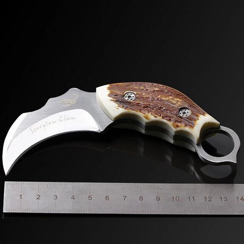 Фиксированным лезвием Karambit Охотничьи ножи micatta Ручка Открытый Отдых Тактические