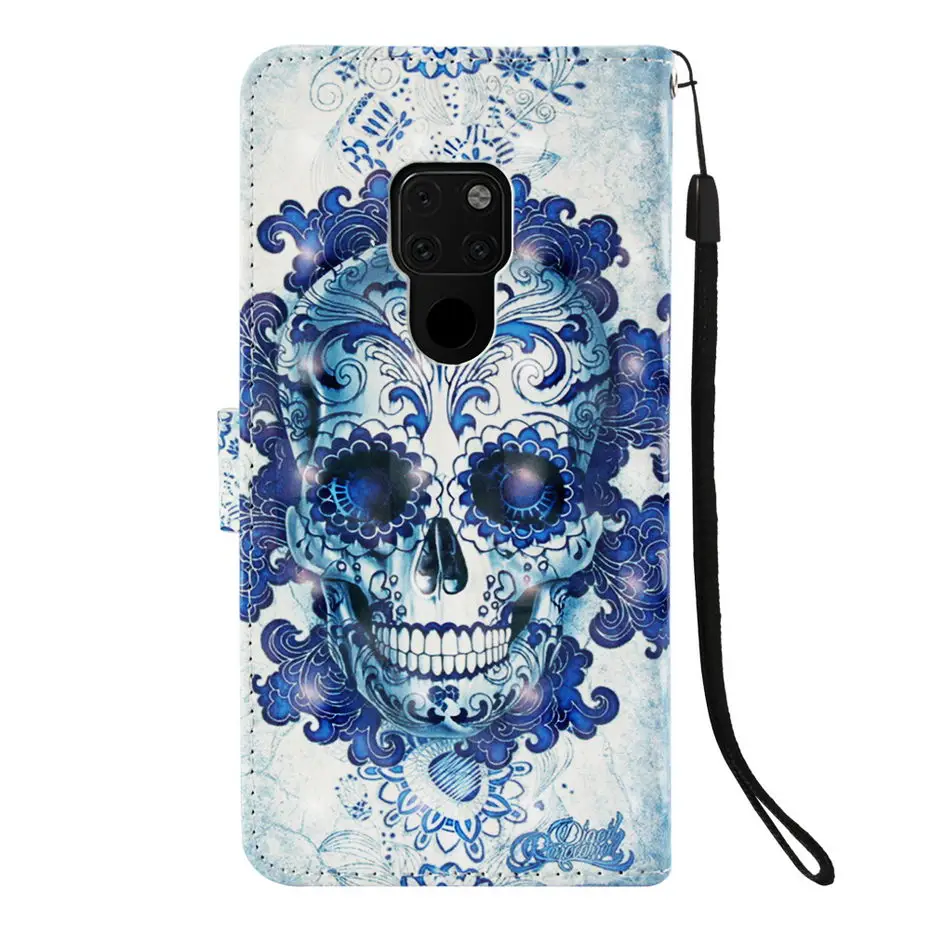 Роскошный кожаный флип чехол для huawei Mate 20 Pro кошелек Lite 3D Визуальный узор