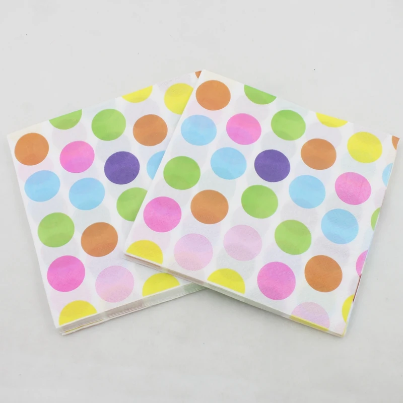 [RainLoong] ColorfulPolka точка Бумага салфетка Para Festas& вечерние ткани поставка украшений для вечеринки Бумага 33x33 см 1 упак./лот
