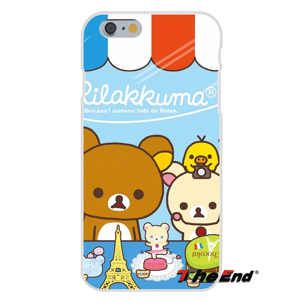 Милый мультяшный японский Мягкий силиконовый чехол с медведем Rilakkuma для iPhone X 4 4S 5