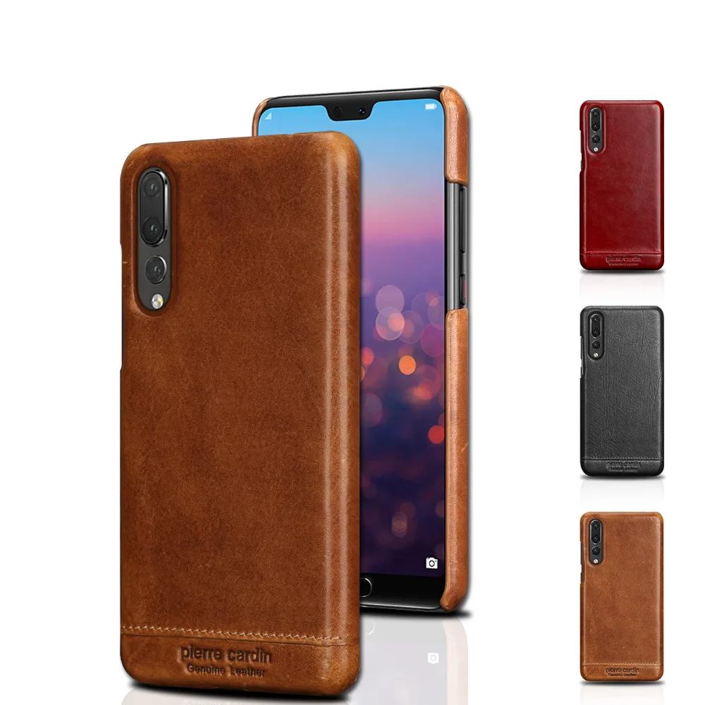 Чехол Pierre Cardin из натуральной кожи в стиле ретро для Huawei P20 Pro жесткий чехол