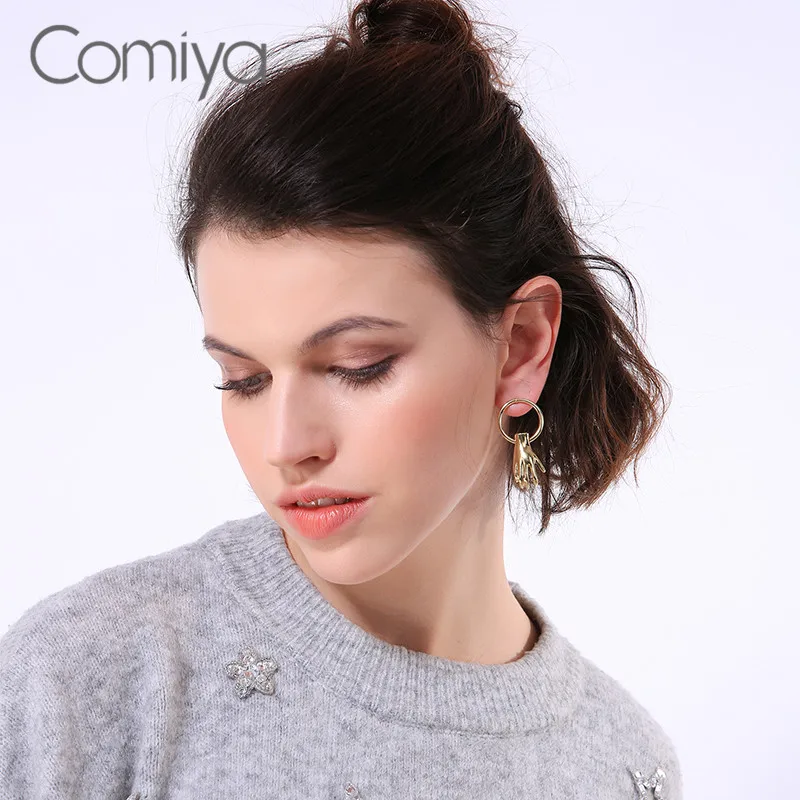 Серьги-капельки Comiya длинные серьги золотого цвета с ручной подвеской из сплава