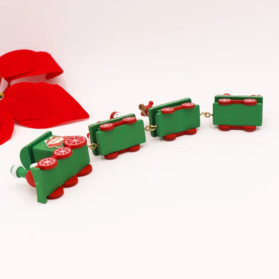 Navidad Санта снеговик медведь Декор деревянный поезд стол орнамент игрушки Рождество для детей игрушка подарок рождественские украшения для дома подарок