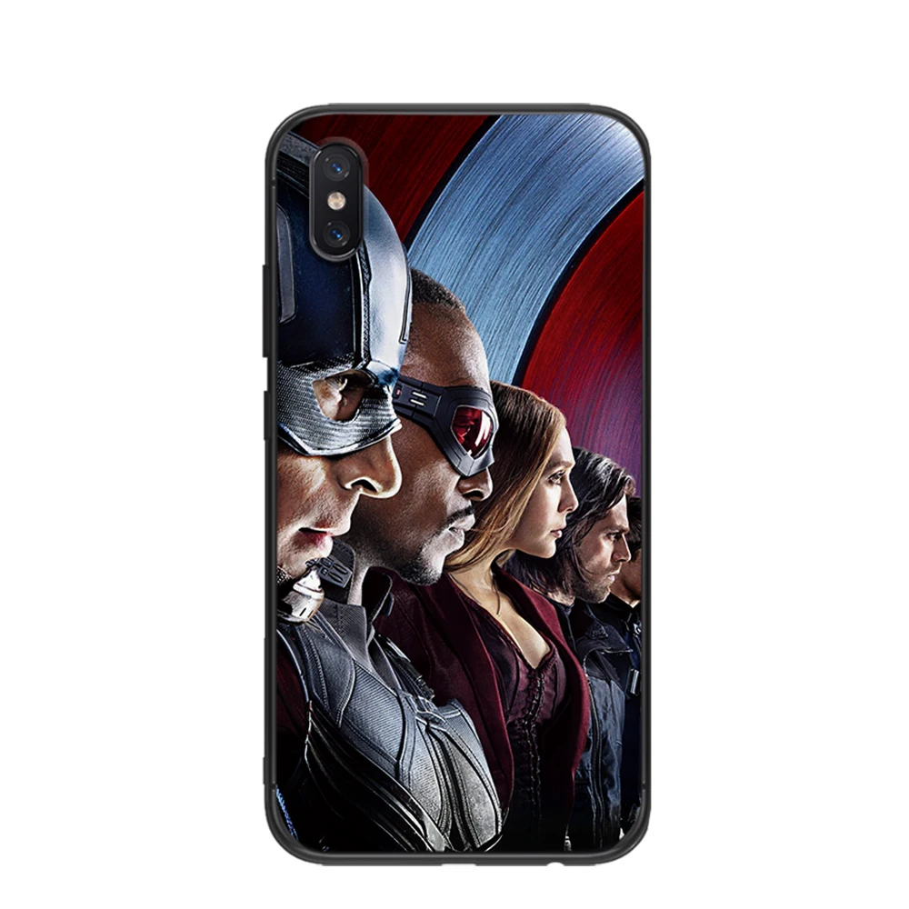 Мягкий ТПУ чехол Captain America marvel для Xiaomi Redmi Mi6 8 9 A1 A2 F1 Plus 5/5 M8 Lite силиконовый задней