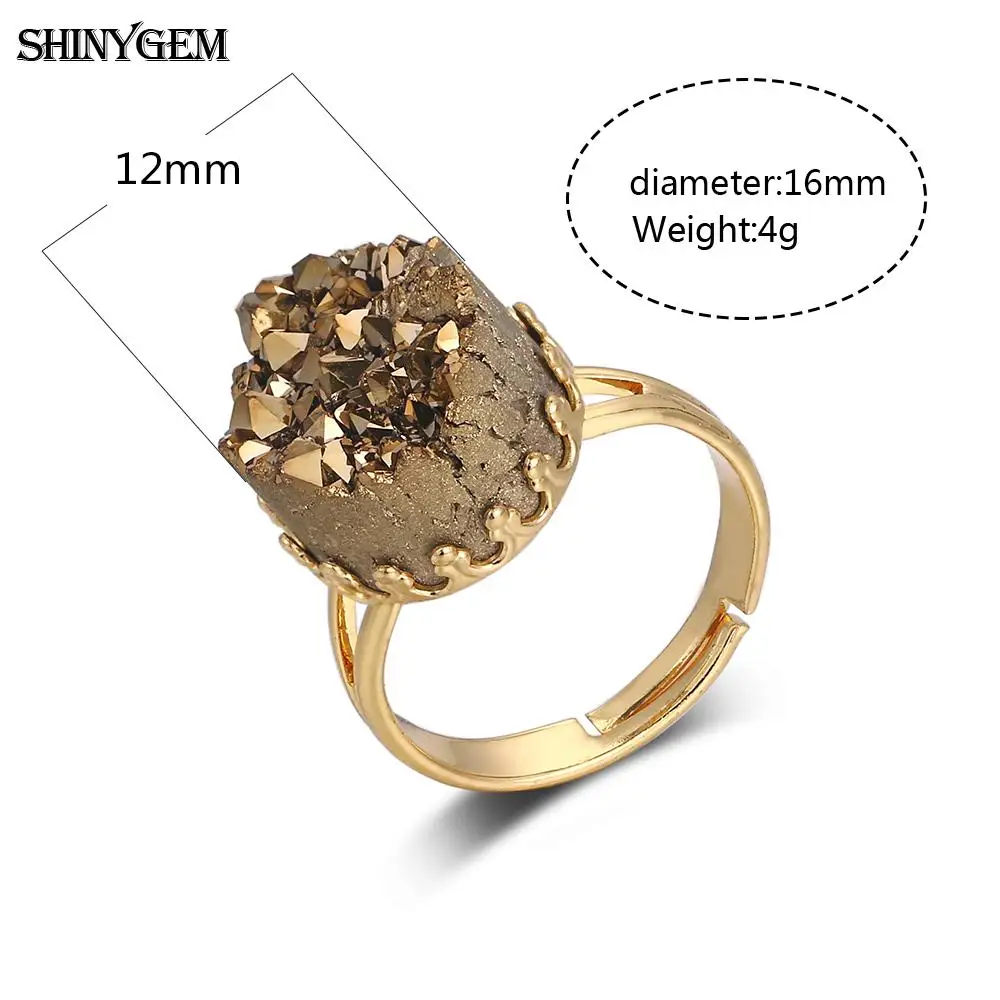 Блестящие кольца из нержавеющей стали с золотым покрытием большие круглые