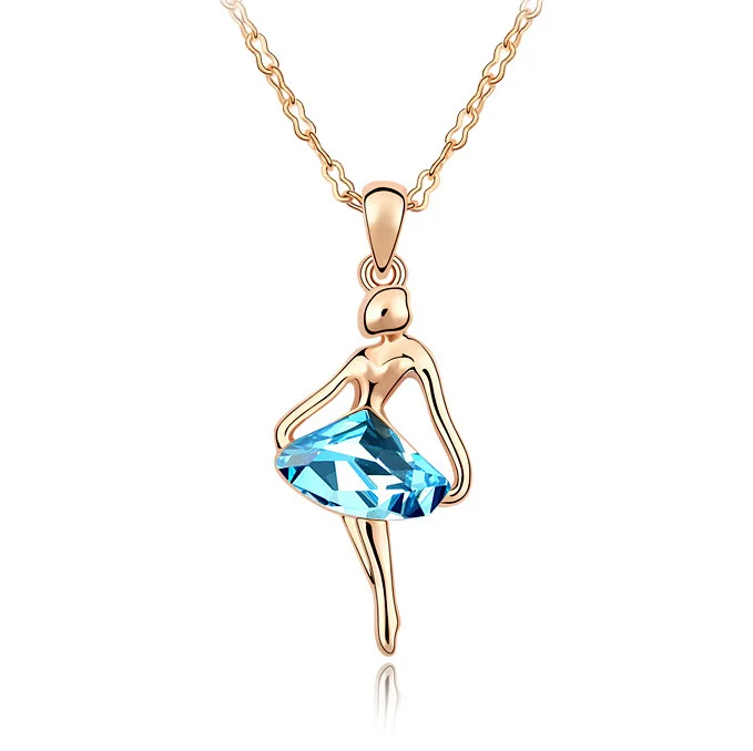 ANNGILL Bijoux (украшения своими руками) танцующий Ангел ожерелья с кристаллами от