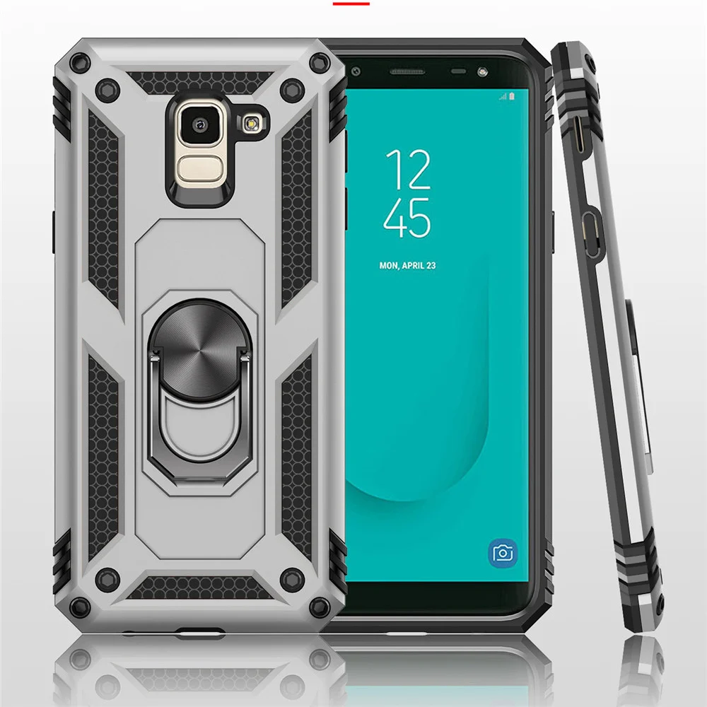Чехол для Samsung Galaxy J6 J4 2018 J400 J600 с подставкой бронированные Чехлы SM J400F J600F магнитный