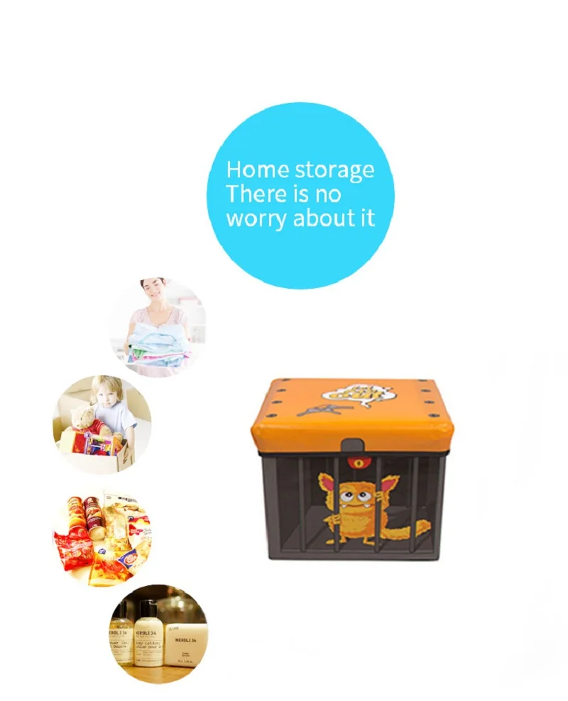 10pc/lot Cartoon Non-woven Fabric Hmoe Collapsible Storage Box Student Overall Toys Debris Organizer &amp Stool(Random) | Дом и сад