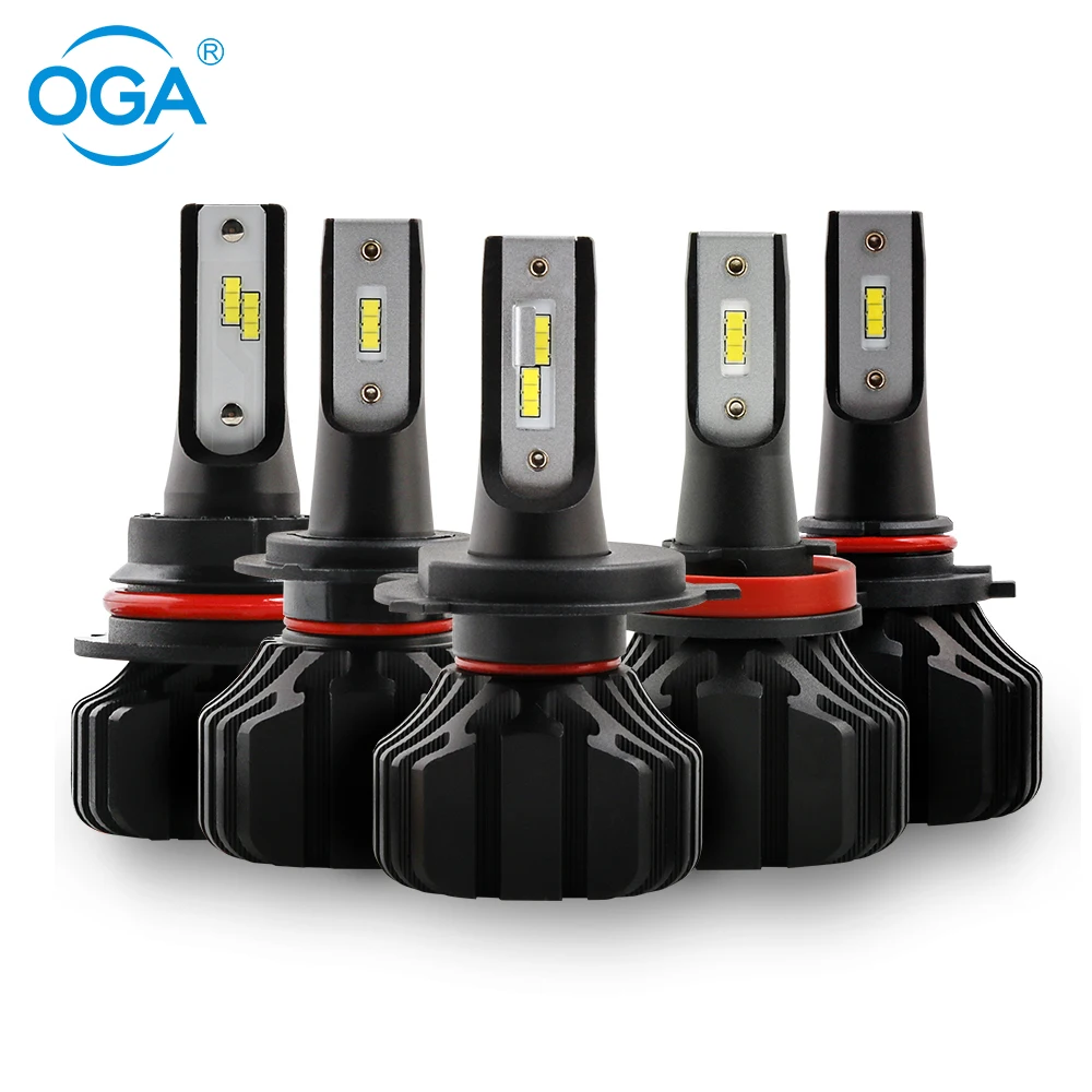 OGA 2 шт. H1 H3 H4 Led H7 H11 Автомобильные светодиодные фары HB3 HB4 9005 9006 CSP чип лампа 24 в 12 В