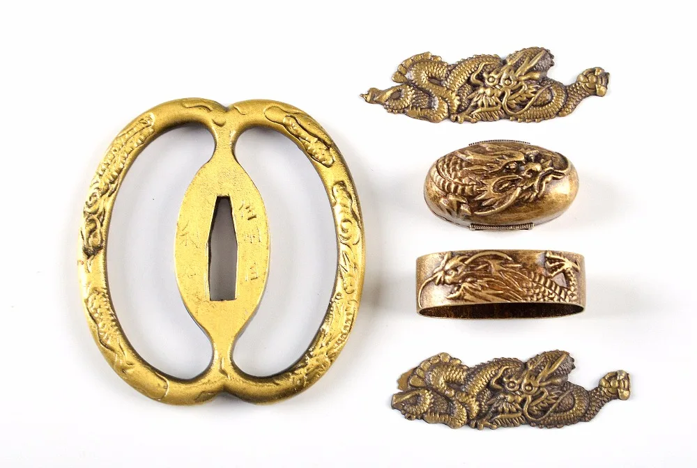 Специальное предложение набор искусственных фитингов Tsuba Menuki Fuchi Кашира для