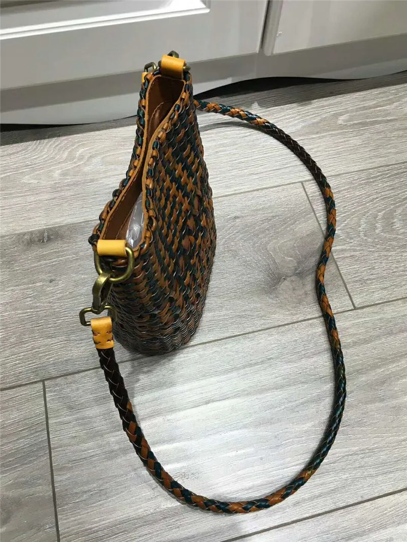 DIOLEVY Women handmade Weave Messenger Bags Leather Handbags Ladies Shoulder Crossbody Bag | Багаж и сумки