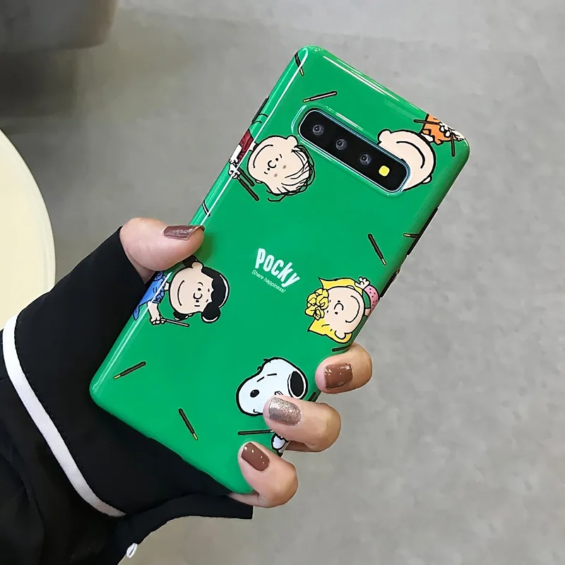 Green YHBB чехол S мультяшный питомец чехол для телефона для samsung Galaxy S10 S8 S9 Plus чехол s Забавный Pocky Sheeny мягкий чехол для samsung Note 10 8 9 - Цвет: Green