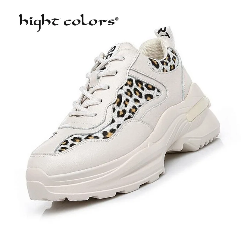 Женские леопардовые туфли на танкетке бежевые повседневные туфли-гладиаторы