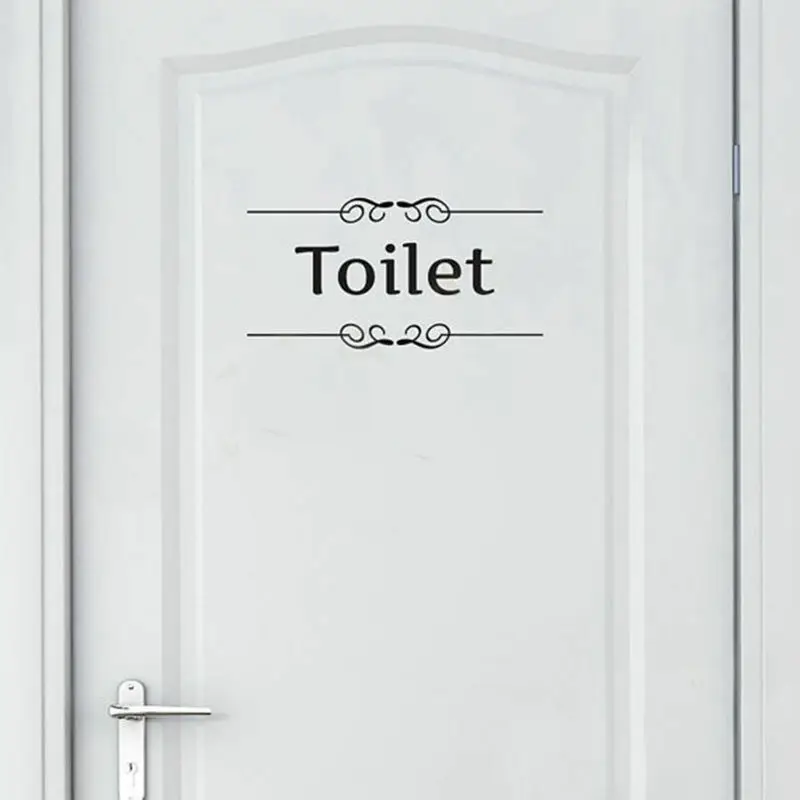 Винтажная Настенная Наклейка для двери туалета Виниловая наклейка ванной