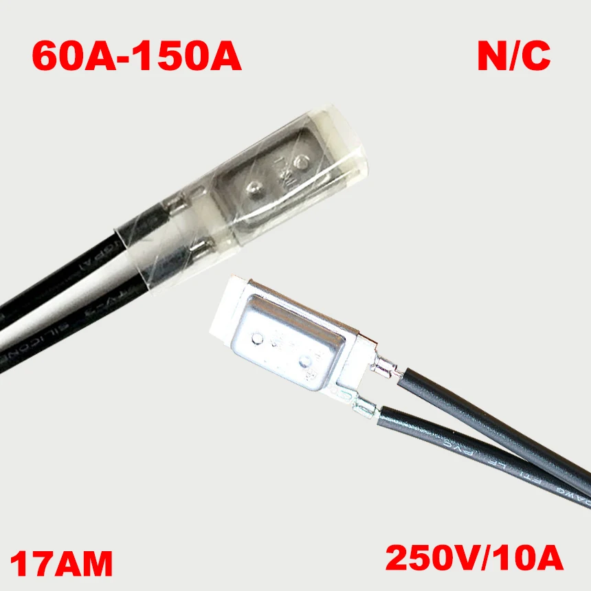 60 65 70 75 80 85 90 Degree Celsius 17AM 250V 10A Normal Close NC Thermostat Motor Thermal Protection Temperature Control Switch