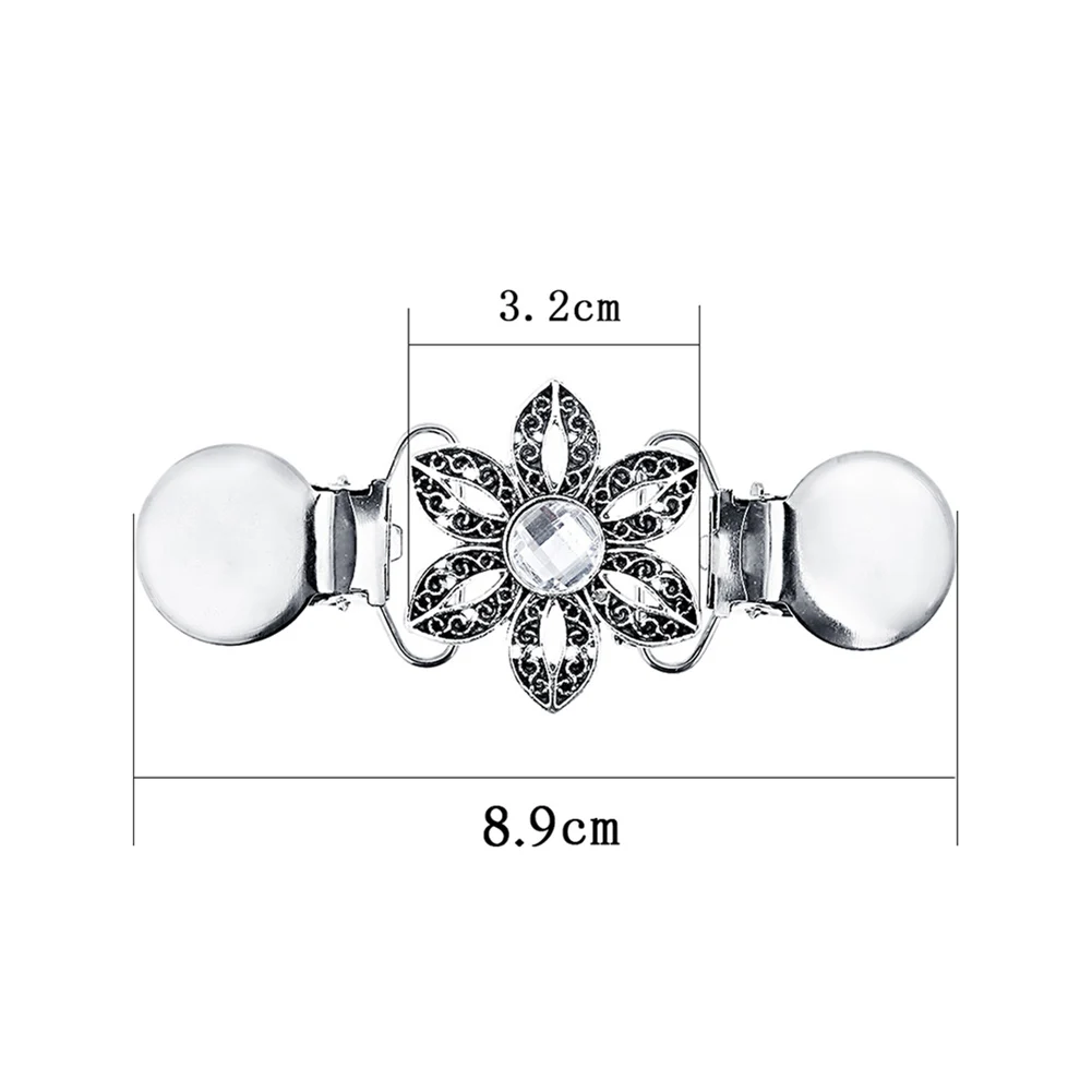 Винтажный женский свитер Стразы с цветочным принтом зажим для кардигана