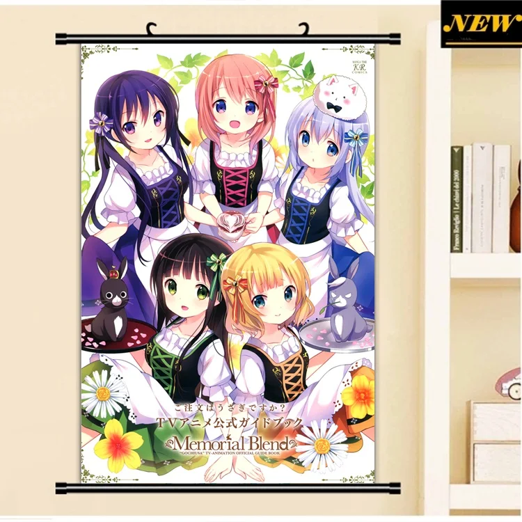 40X60 см Gochuumon wa Usagi Desu ka верблюжья лапка лоли Лолита мультфильм книги по искусству