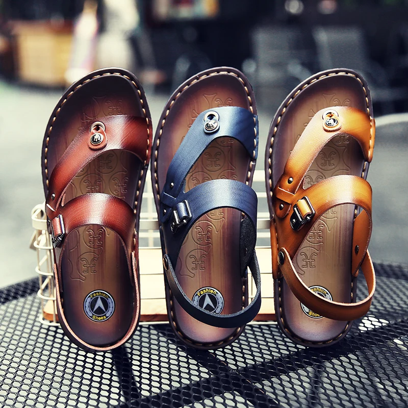 SEGGNICE Men Sandals Genuine Split Leather Beach Brand Casual Shoes Flip Flops Slippers Sneakers Summer | Обувь